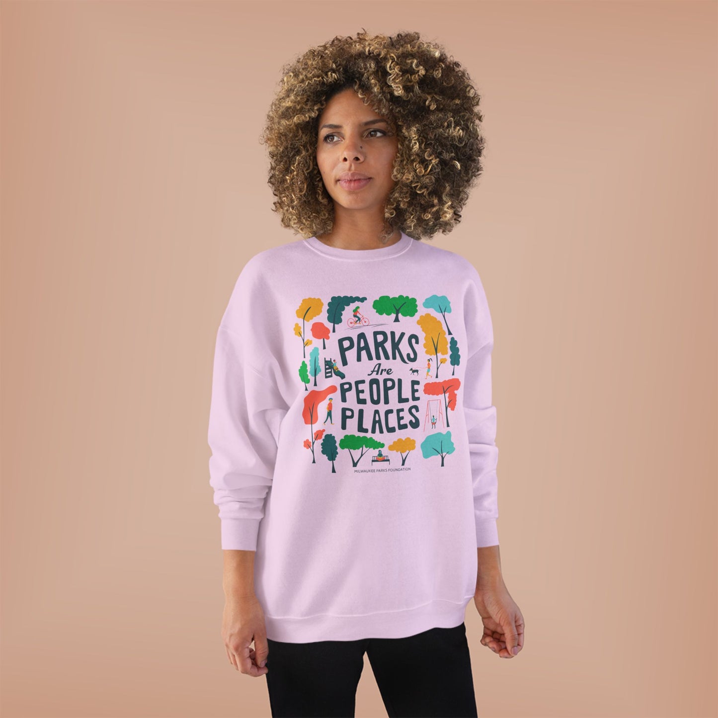 Eco-Friendly Crewneck Sweatshirt - "Parks Are People Places"