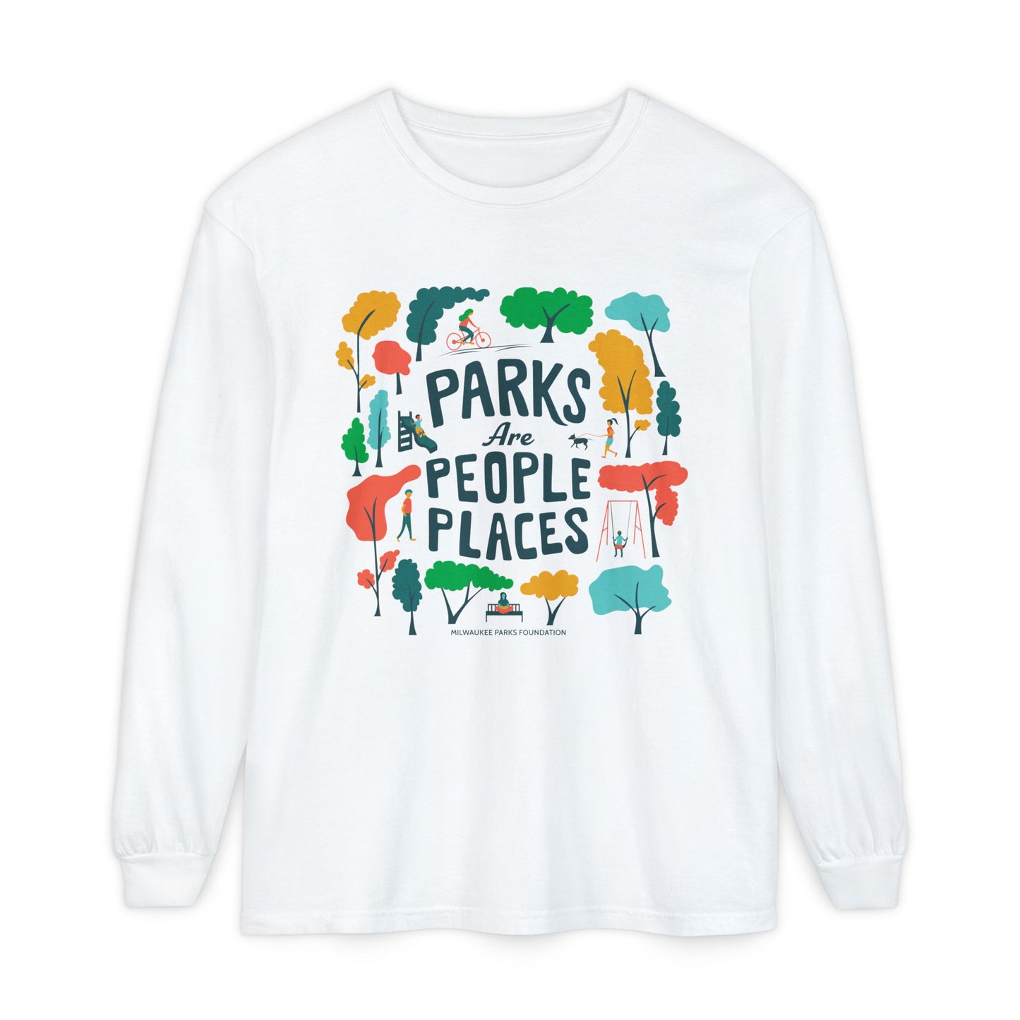 Parks Are People Long Sleeve T-Shirt - Unisex Garment-Dyed Tee for Nature Lovers