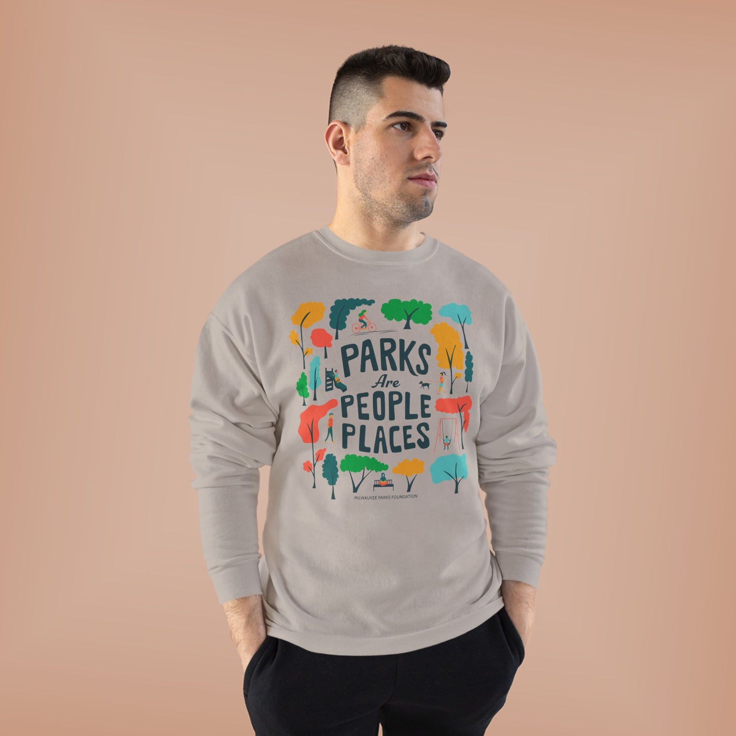 Eco-Friendly Crewneck Sweatshirt - "Parks Are People Places"