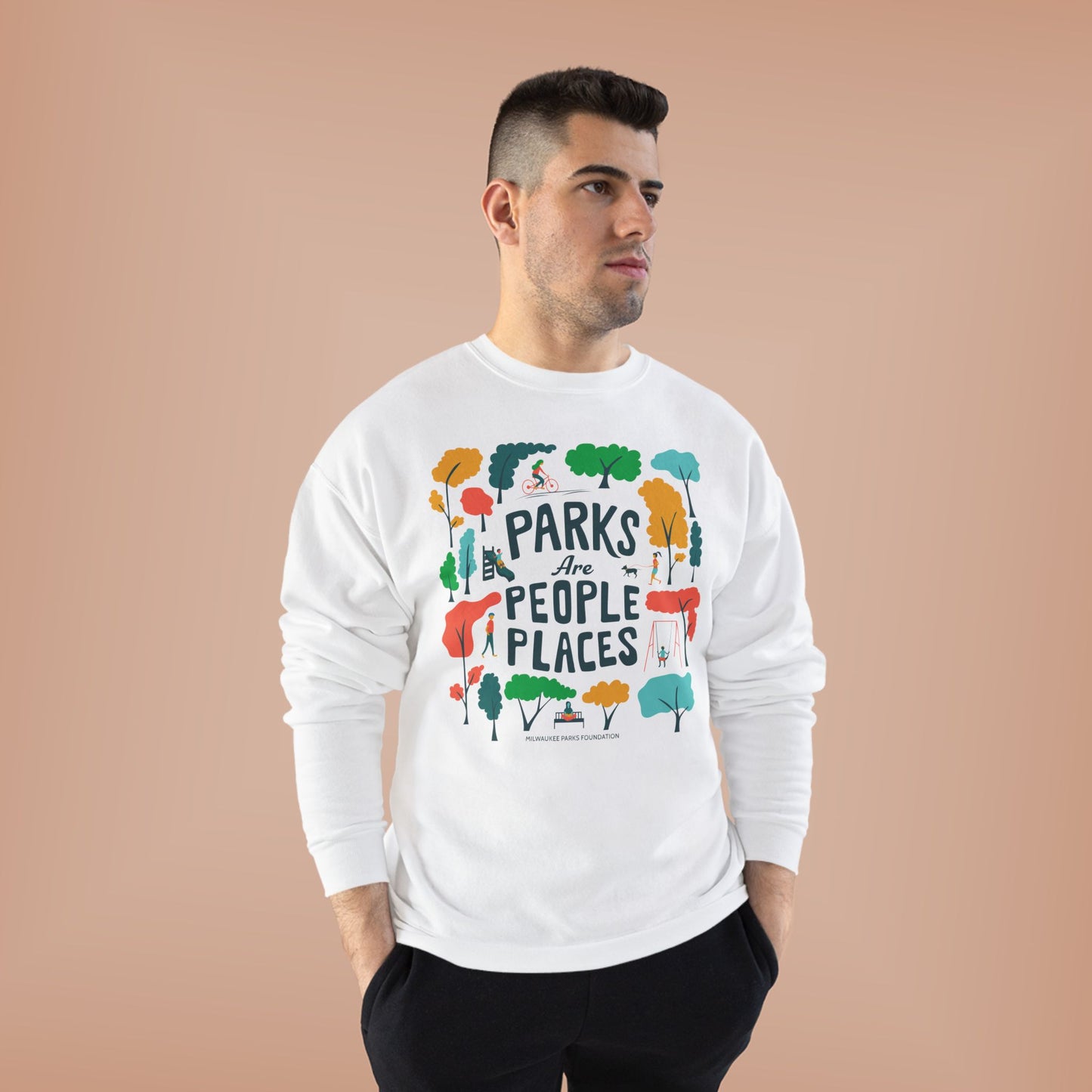 Eco-Friendly Crewneck Sweatshirt - "Parks Are People Places"