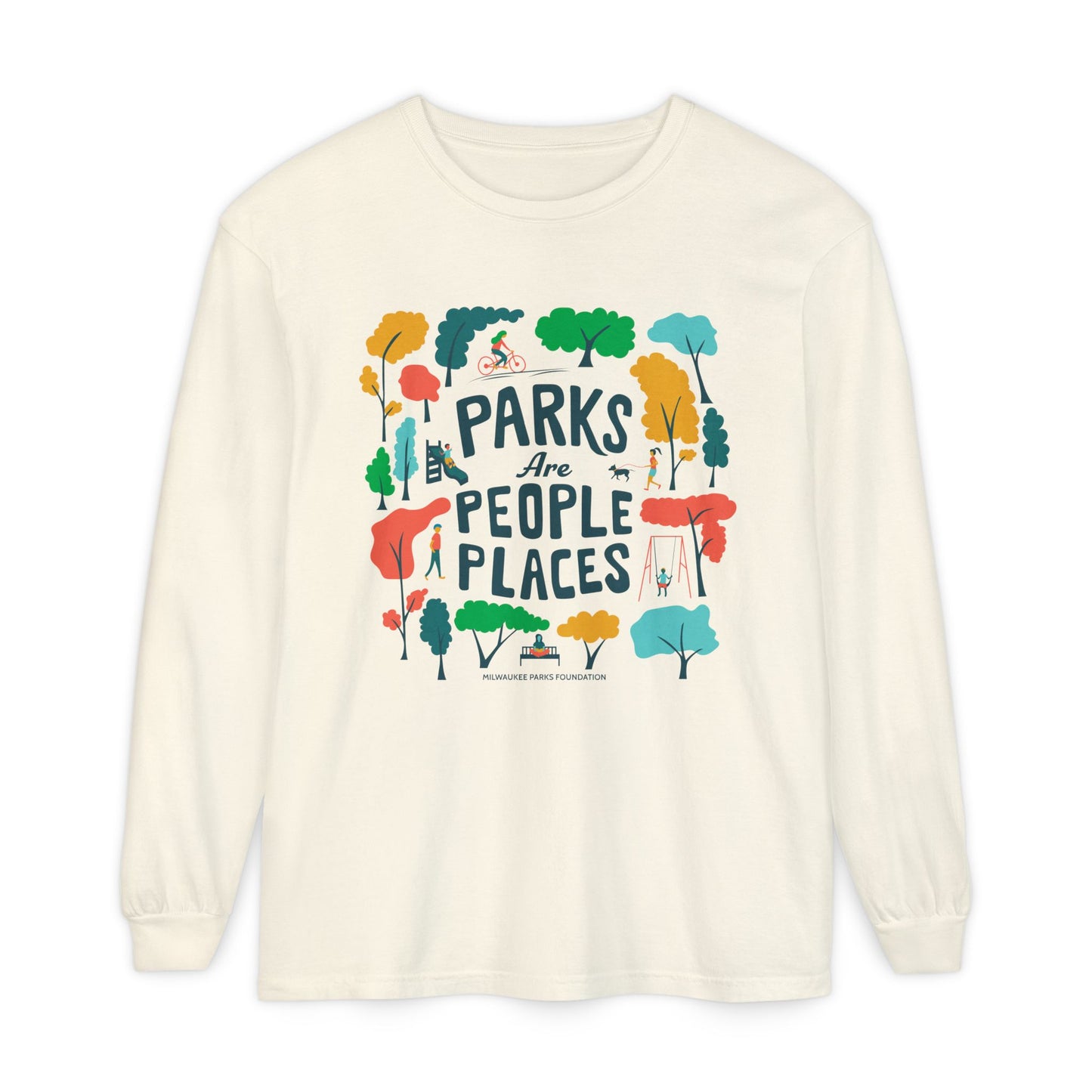 Parks Are People Long Sleeve T-Shirt - Unisex Garment-Dyed Tee for Nature Lovers
