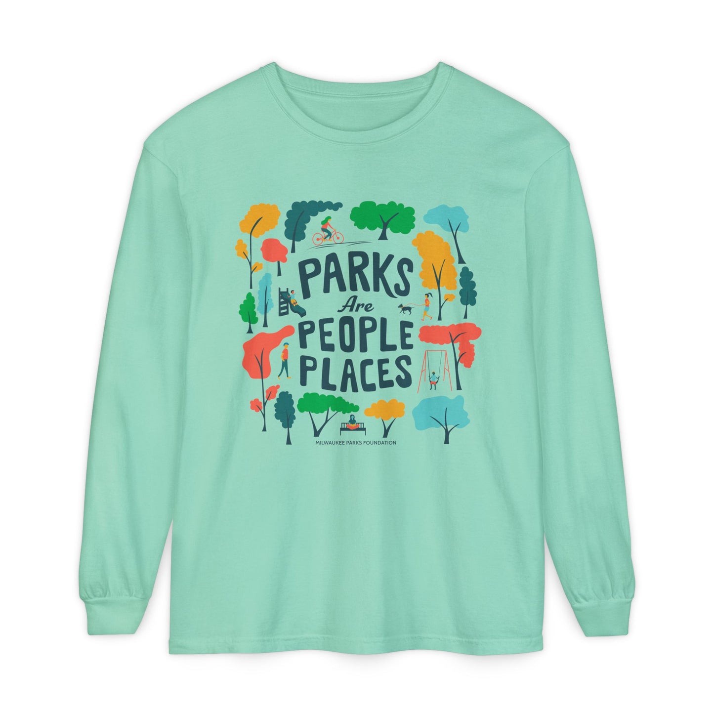 Parks Are People Long Sleeve T-Shirt - Unisex Garment-Dyed Tee for Nature Lovers
