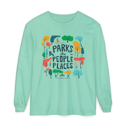 Parks Are People Long Sleeve T-Shirt - Unisex Garment-Dyed Tee for Nature Lovers
