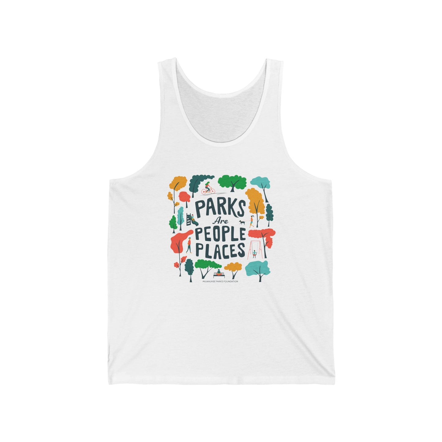 Eco-Friendly Unisex Jersey Tank - "Parks Are People Places" Nature Design