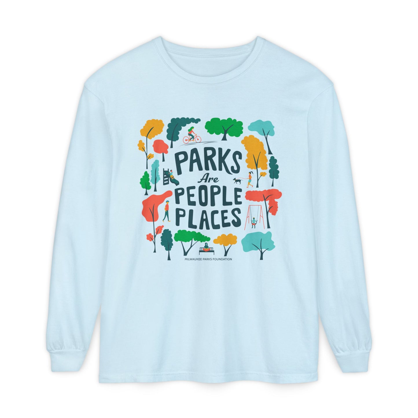 Parks Are People Long Sleeve T-Shirt - Unisex Garment-Dyed Tee for Nature Lovers
